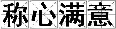 成语称心满意 称心满意